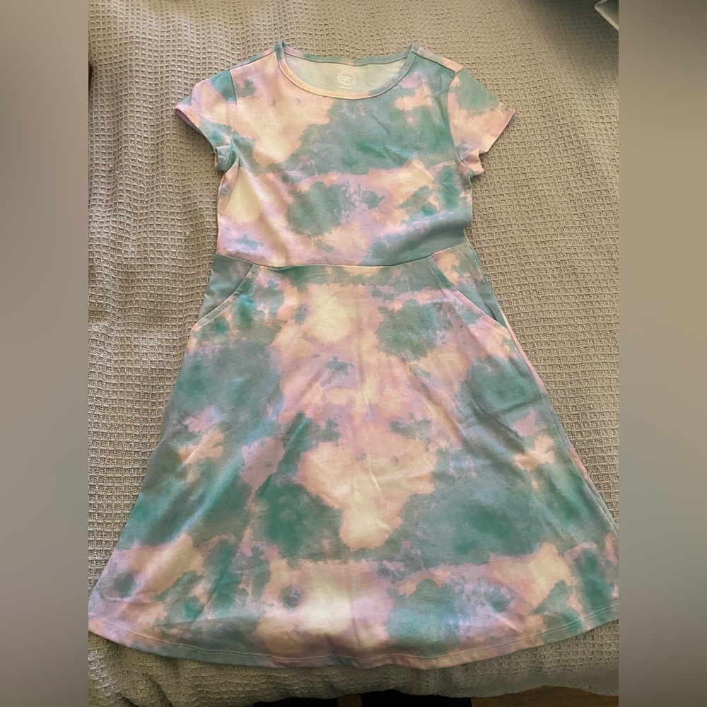 Wonder Nation Tie-Dye Dress in Pink and Green